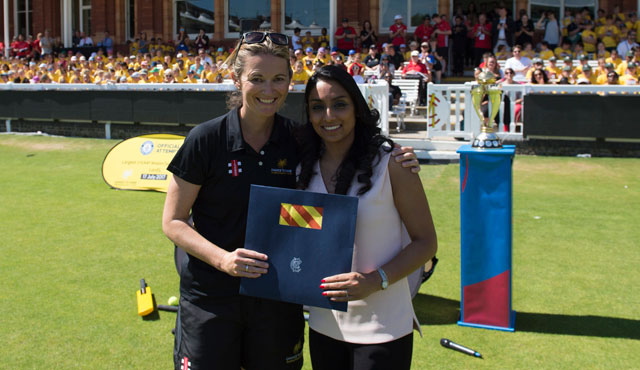Isa Guha was welcomed to the Club by fellow Member Charlotte Edwards
