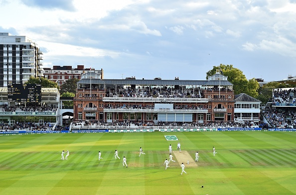 England celebrate a wicket on Day Five versus Australia at Lord's