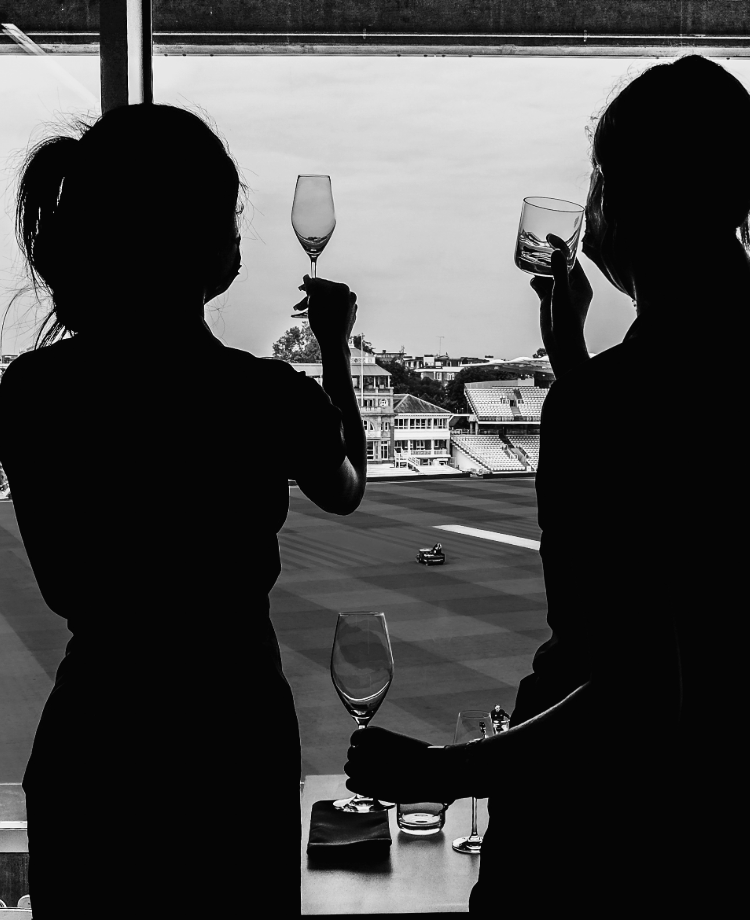 lord's edrich restaurant. view of lord's pavilion.