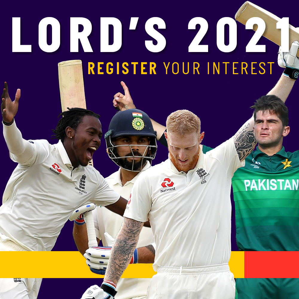 Lord's 2021 Fixtures: Register Your Interest