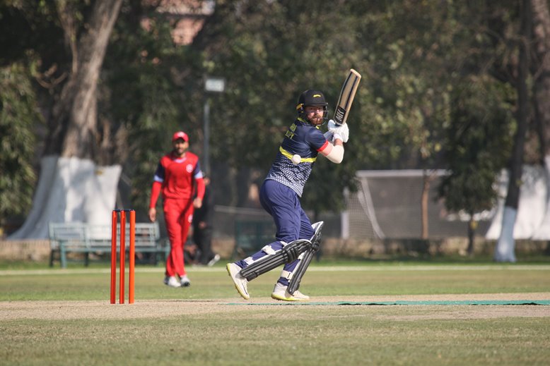 Arron Lilley in action for MCC v Northern in Pakistan