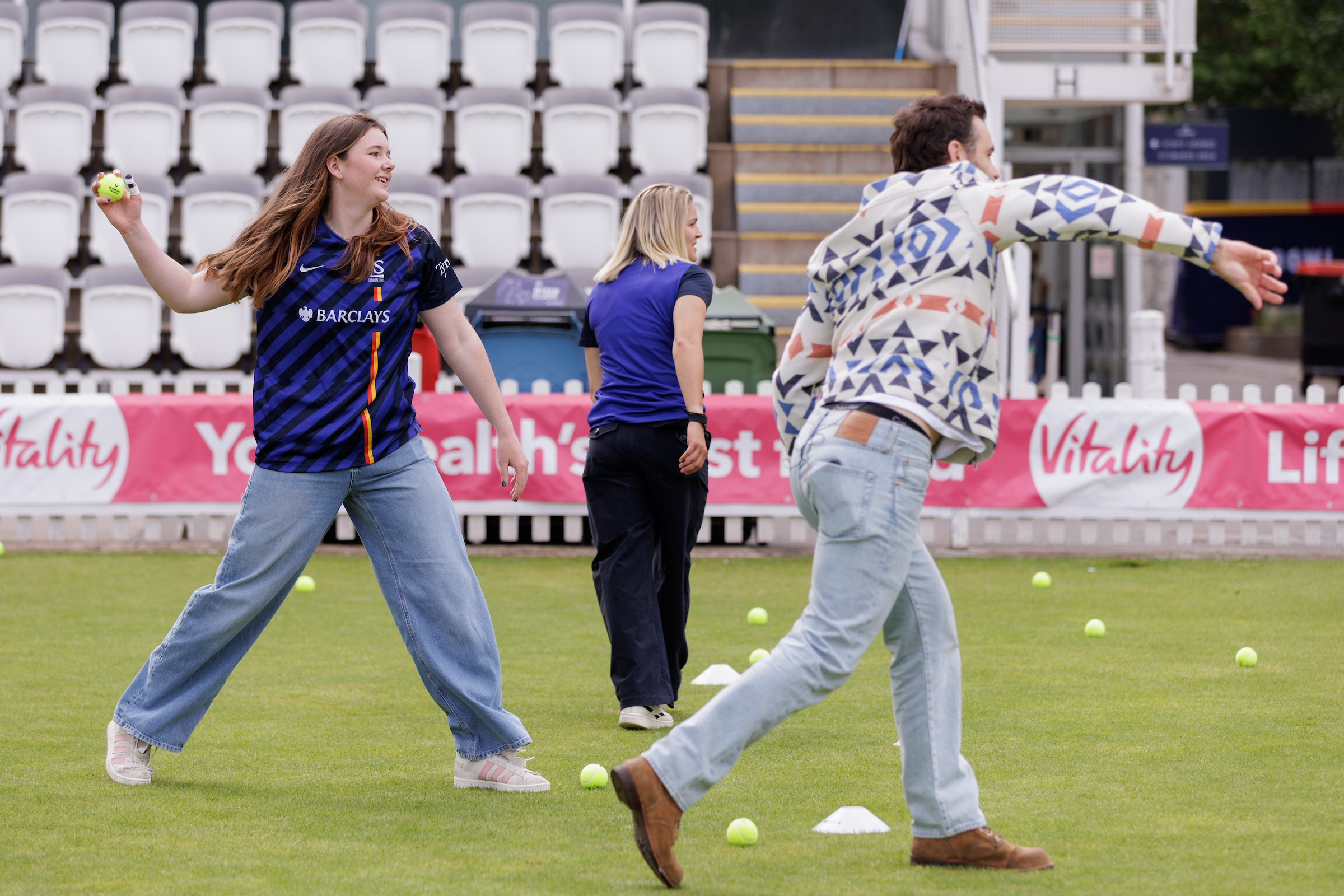 Harry Judd, Lucy Higham and Josie Groves at Lord's