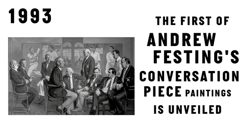 The first of the Conversation Piece paintings is unveiled