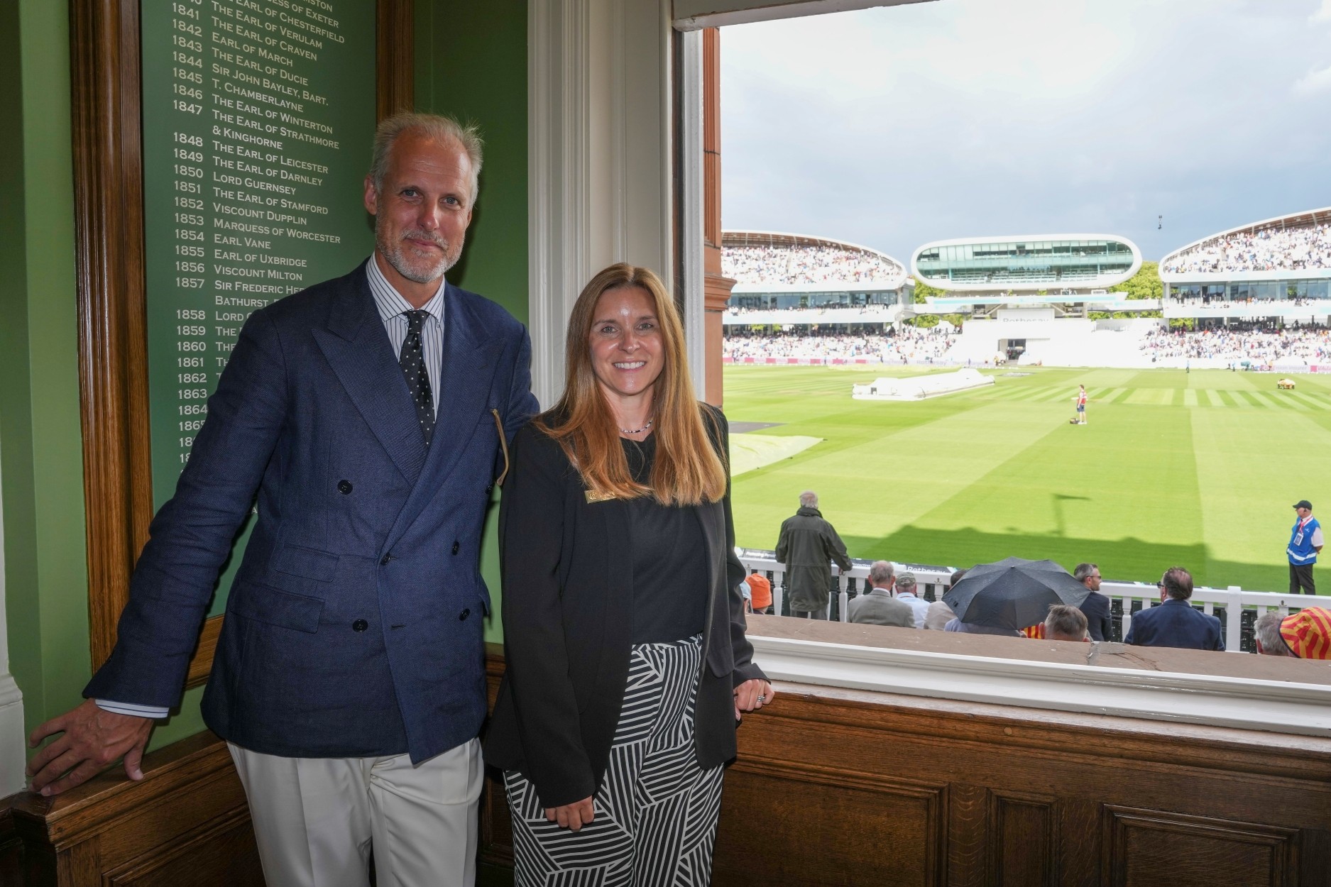 MCC President Ed Smith with 2026 Community Cricket Hero winner Alexandra Grant