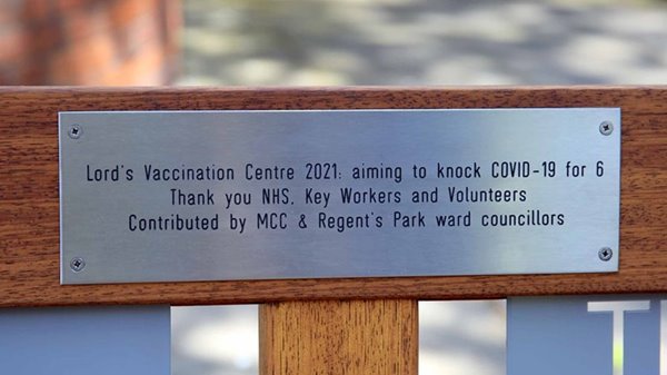 Lord’s Vaccination Centre 2021: aiming to knock COVID-19 for 6 Thank you NHS, Key Workers and Volunteers