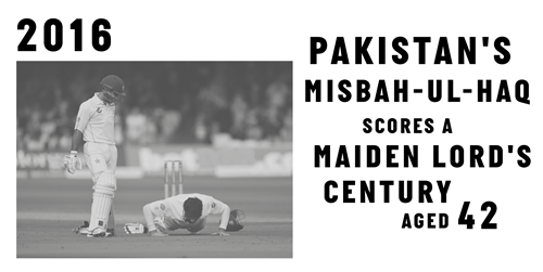 Misbal-ul-Haq scores maiden Lord's century aged 42