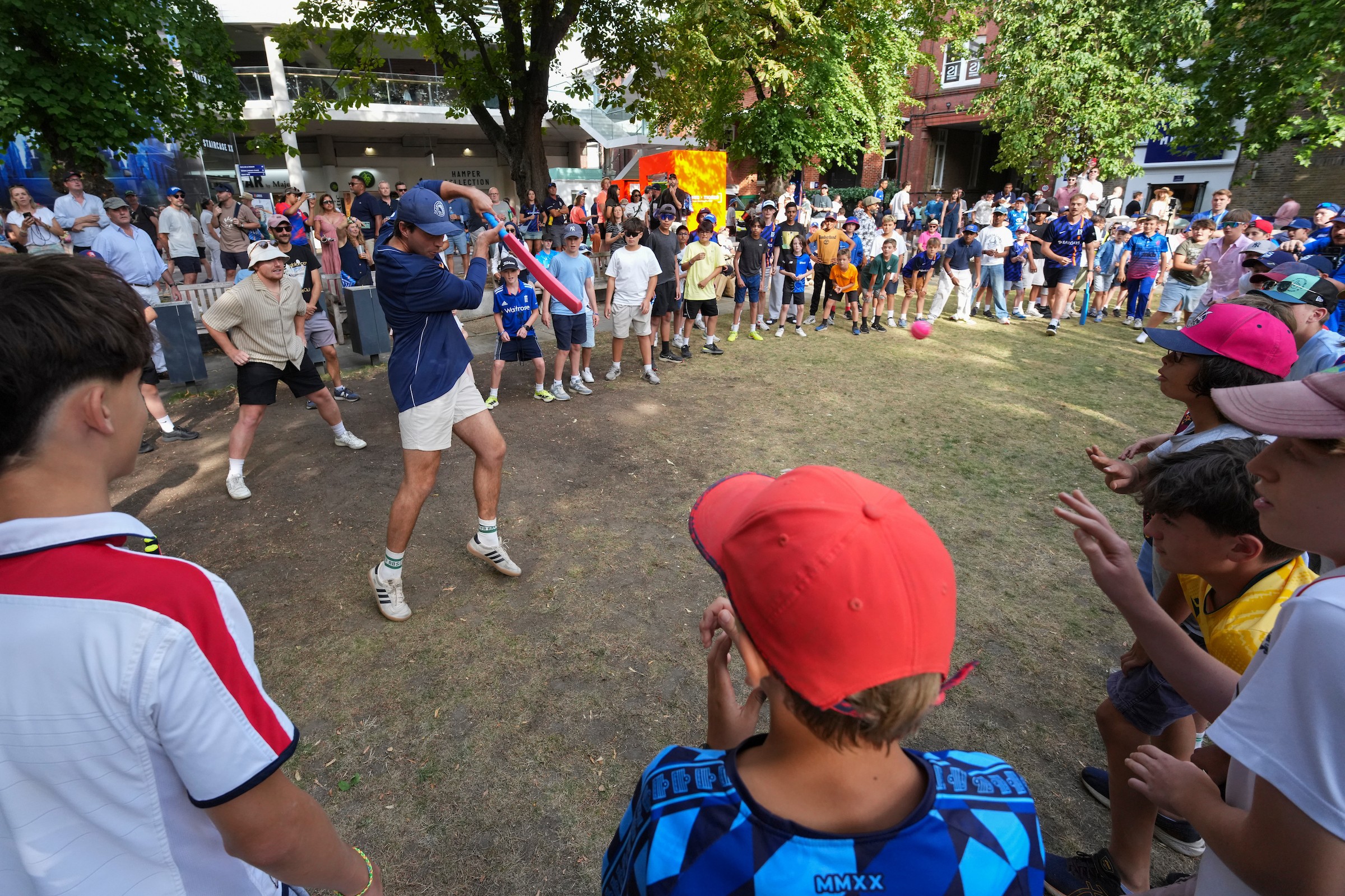 Cricket District play garden cricket in Coronation Garden at Lord's