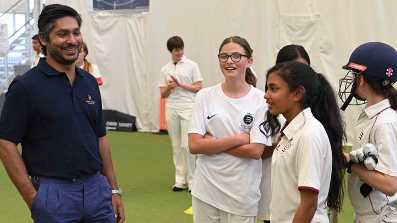 Kumar Sangakkara at the MCC Cricket Academyin 2019.