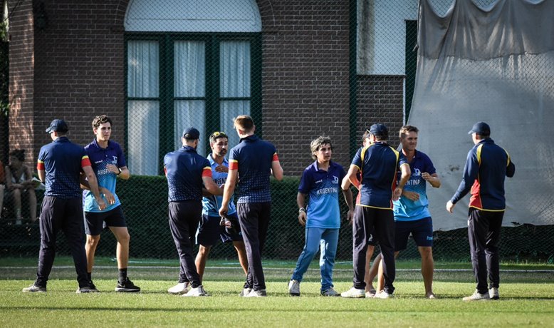 MCC and Argentina shake hands following a tour match