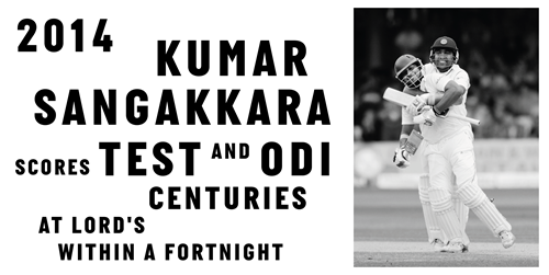 Sangakkara scores Test and ODI centuries within a fortnight