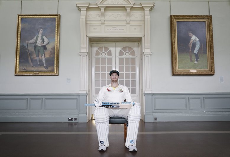 Steve Smith in the Long Room ahead of the Ashes
