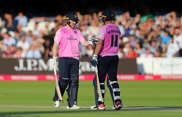 Eoin Morgan and AB de Villiers play for Middlesex