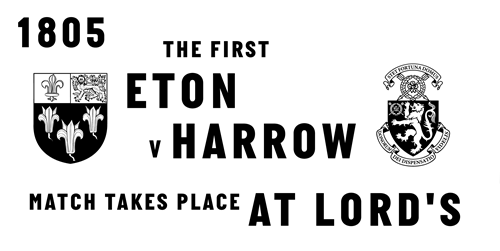 The first Eton v Harrow match at Lord's